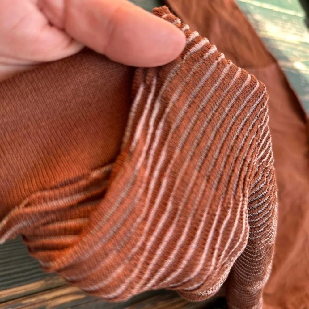 Prestige brown polo shirt with a unique‎ pattern vtg mens xl